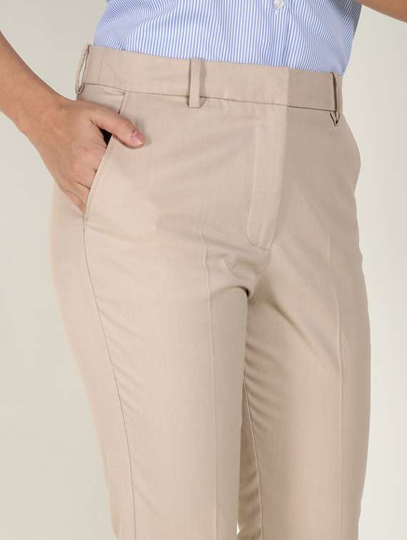 women solid mid rise straight trouser - 22320730 -  Standard Image - 6