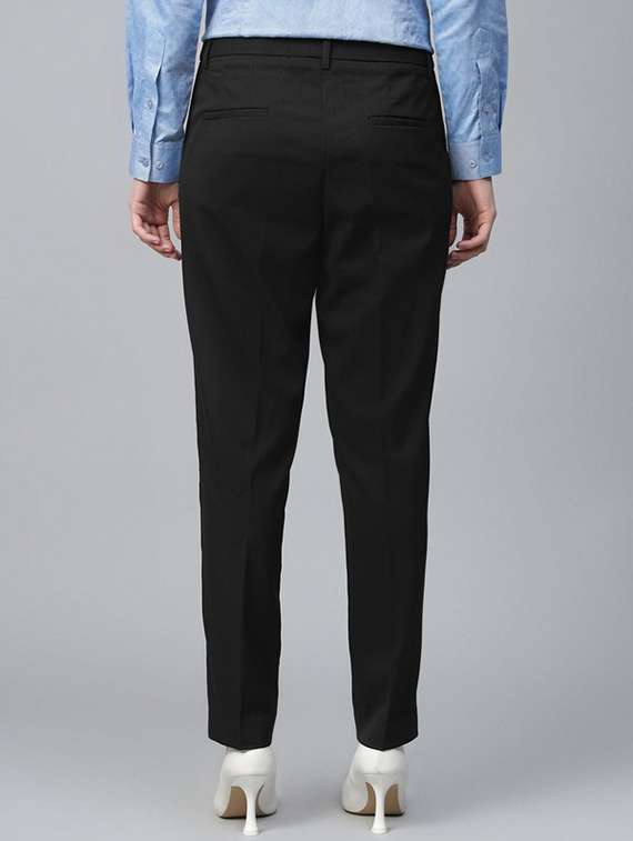 women solid mid rise straight trouser - 22320732 -  Standard Image - 4