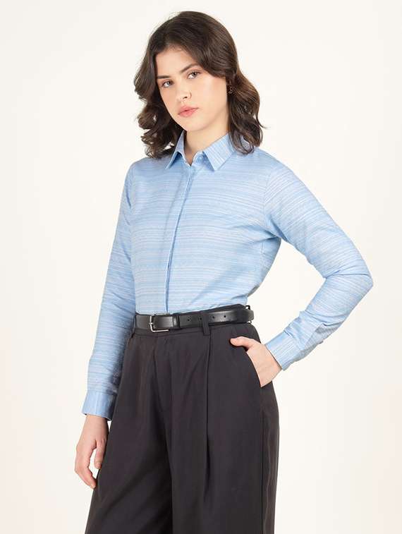 women collared long sleeve regular fit shirt - 22320733 -  Standard Image - 1