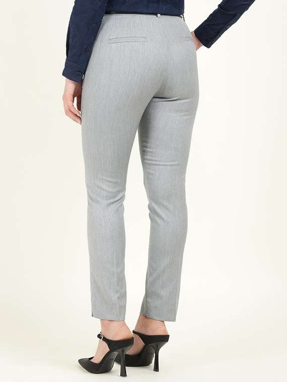 women solid mid rise cigarette pant  - 22320734 -  Standard Image - 4