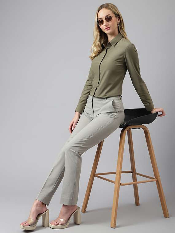 women collared long sleeve regular fit shirt - 22320737 -  Standard Image - 4