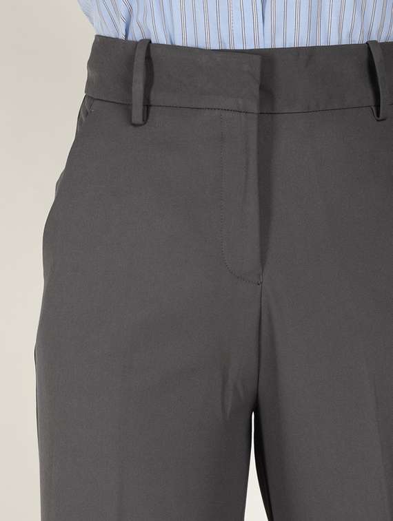 women solid high rise straight trouser - 22320742 -  Standard Image - 6