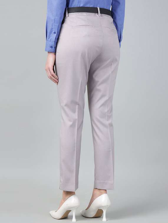 women solid mid rise cigarette pants - 22320744 -  Standard Image - 4