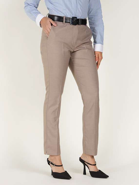 women solid mid rise cigarette pants - 22320746 -  Standard Image - 1