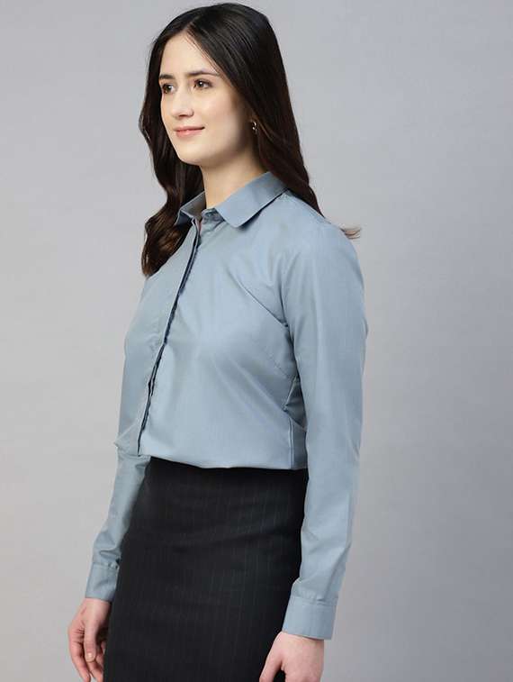 Women Collared Long Sleeve Regular Fit Shirt - 22320754 -  Standard Image - 1
