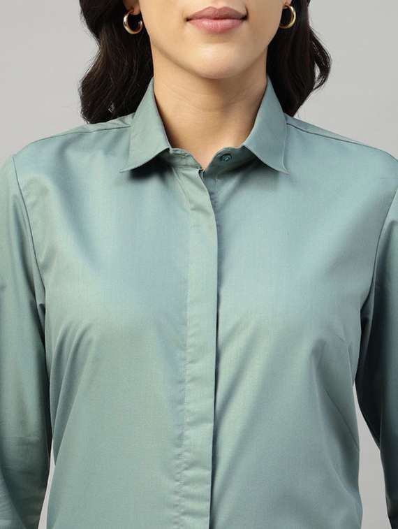 Women Collared Long Sleeve Regular Fit Shirt - 22320761 -  Standard Image - 4