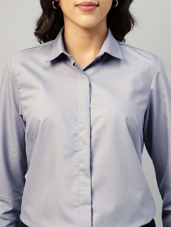 women collared long sleeve regular fit shirt - 22320764 -  Standard Image - 4