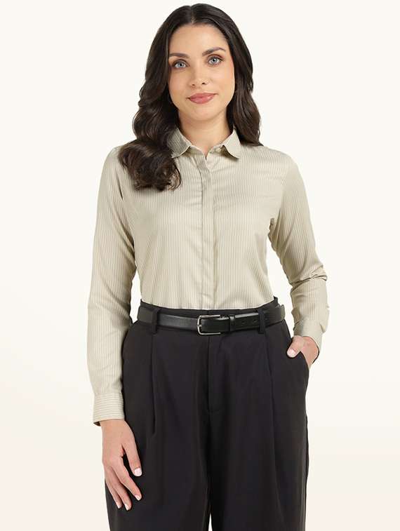 women collared long sleeve regular fit shirt - 22320766 -  Standard Image - 1