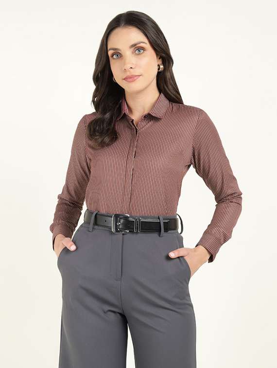 women collared long sleeve regular fit shirt - 22320769 -  Standard Image - 1