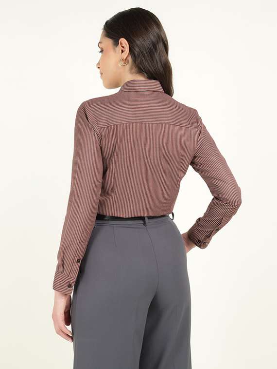 women collared long sleeve regular fit shirt - 22320769 -  Standard Image - 4
