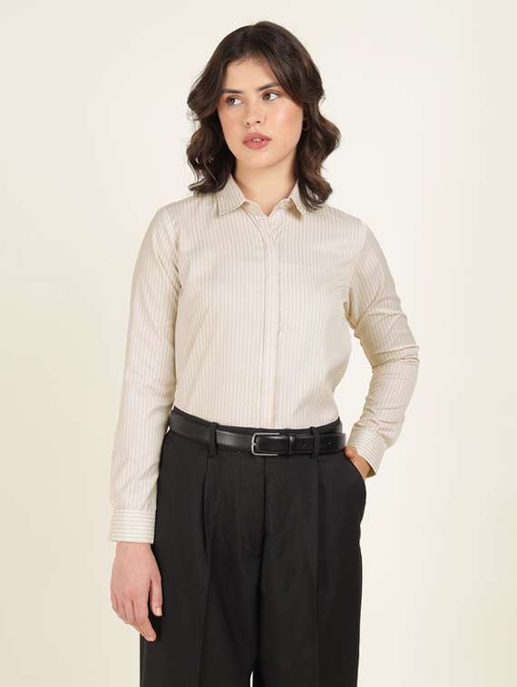 women collared long sleeve regular fit shirt - 22320779 -  Standard Image - 1