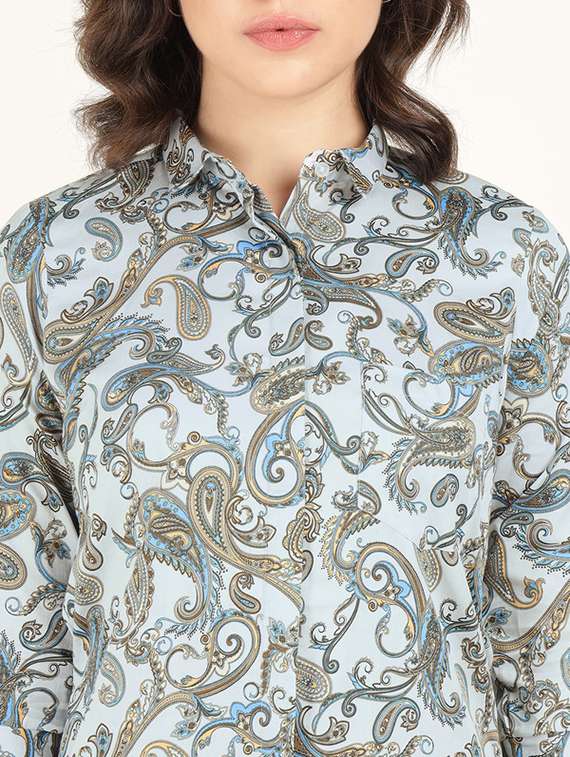 women printed collared shirt dress - 22320786 -  Standard Image - 6