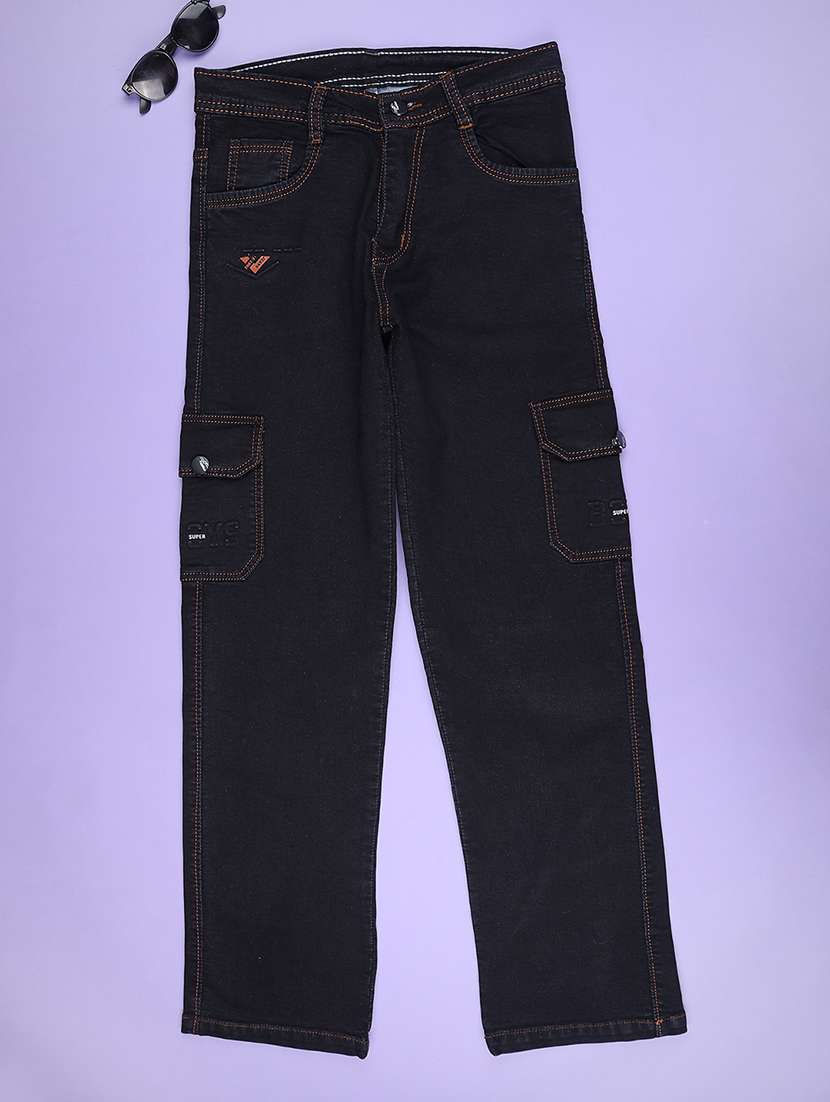 black poly cotton plain jean - 22321001 -  Standard Image - 1