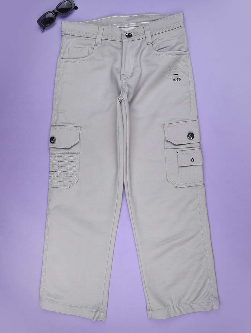 grey poly cotton plain jean - 22321009 -  Standard Image - 1