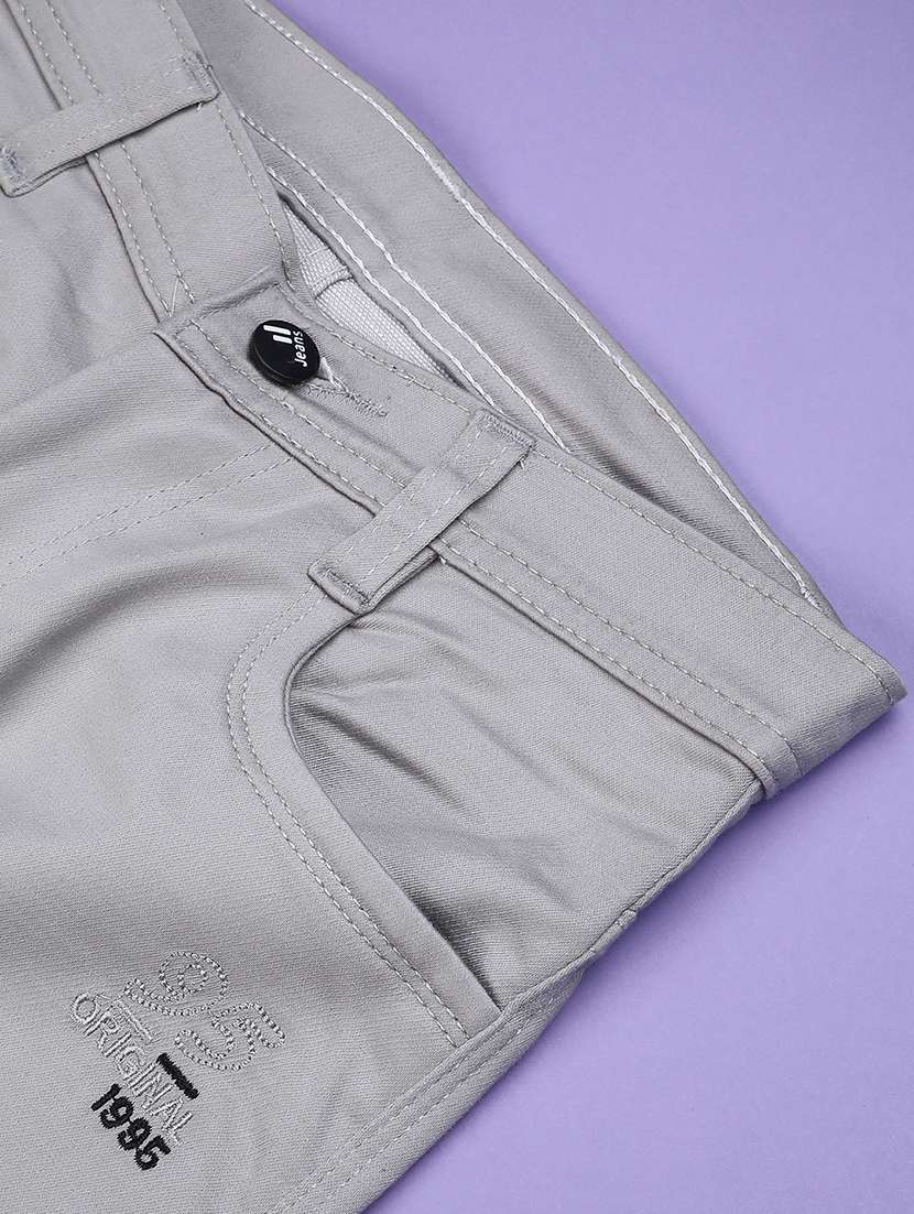 grey poly cotton plain jean - 22321009 -  Standard Image - 4
