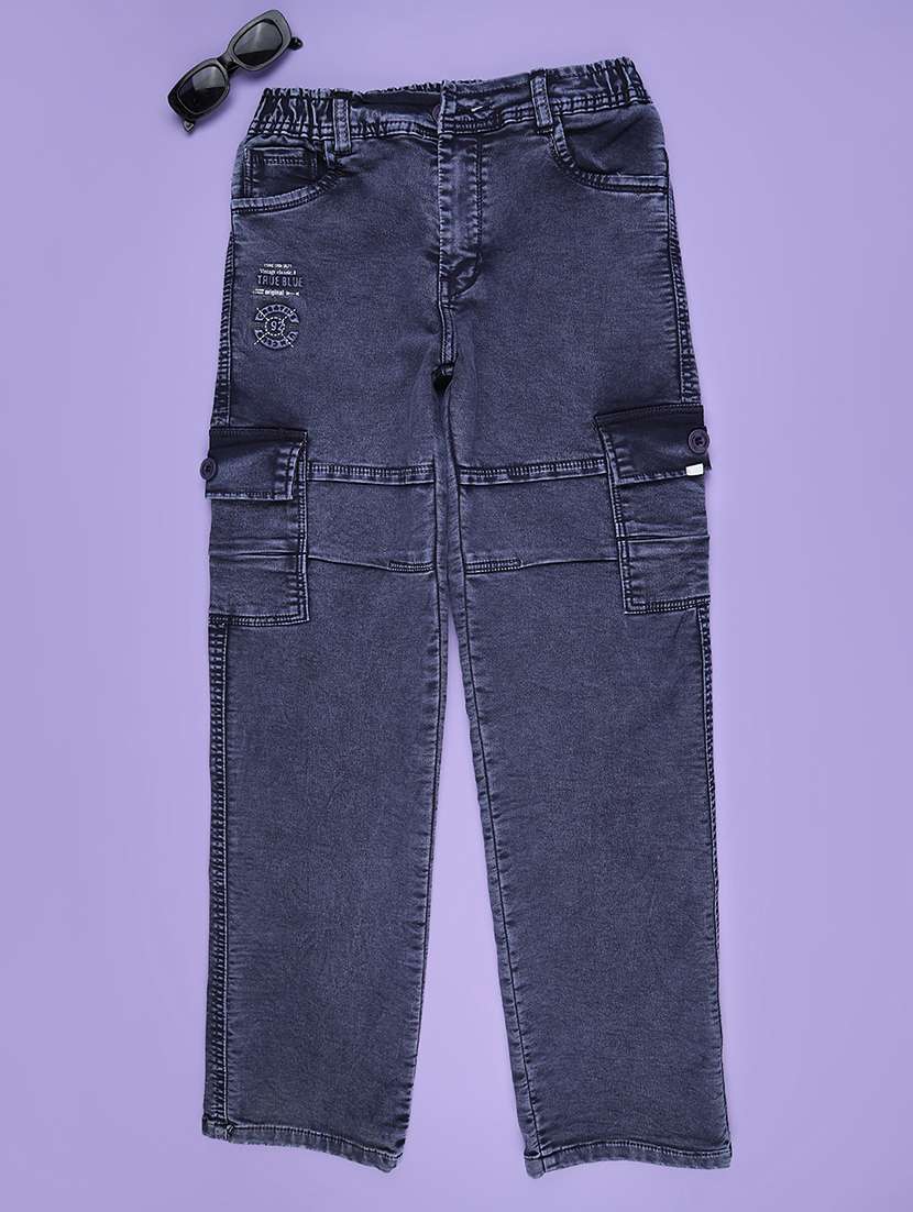 blue poly cotton plain jean - 22321125 -  Standard Image - 1