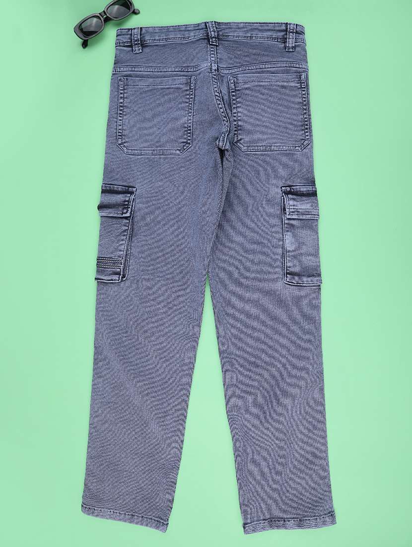 boys solid mid rise cargo - 22321129 -  Standard Image - 1