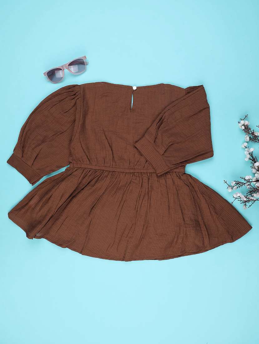 girls brown rayon tops top - 22321200 -  Standard Image - 1
