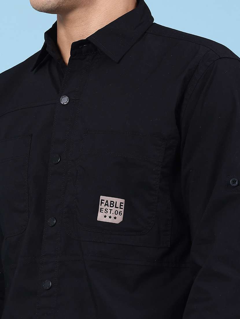men typographic long sleeve regular fit casual shirt - 22321250 -  Standard Image - 1