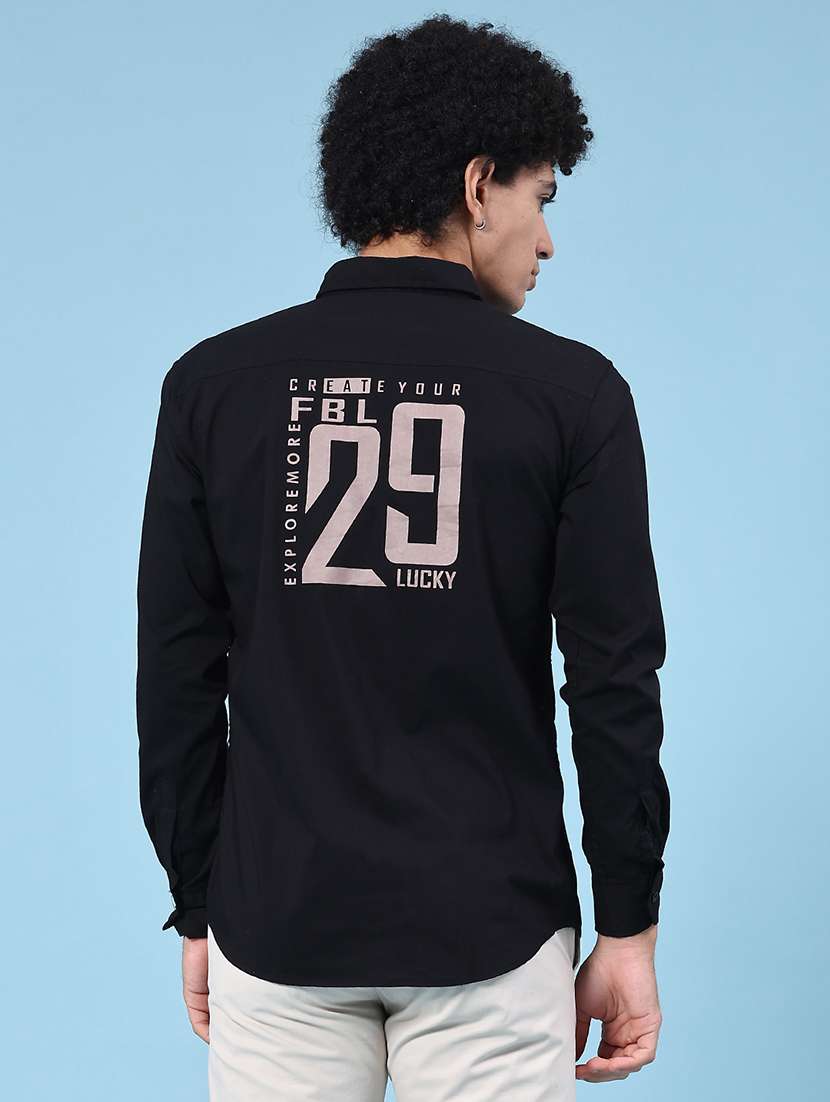 men typographic long sleeve regular fit casual shirt - 22321250 -  Standard Image - 4