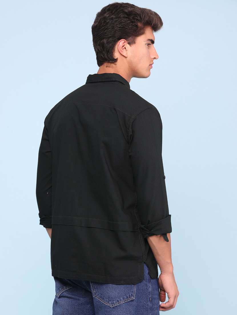 men solid long sleeve regular fit casual shirt - 22321305 -  Standard Image - 4