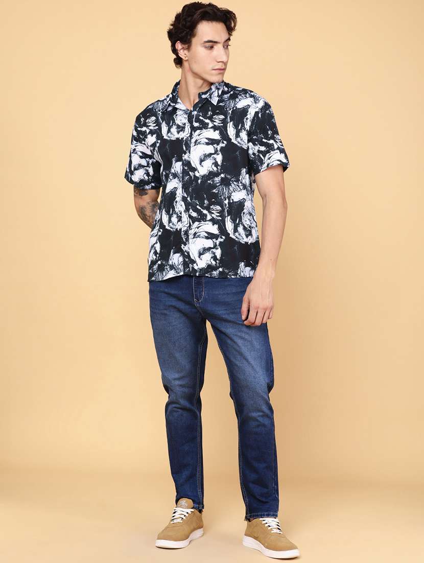 men blue cotton casual shirt - 22321332 -  Standard Image - 4