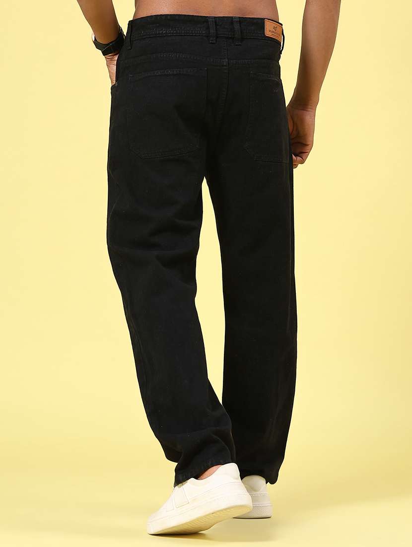 men plain mid rise full length straight jeans - 22321345 -  Standard Image - 4