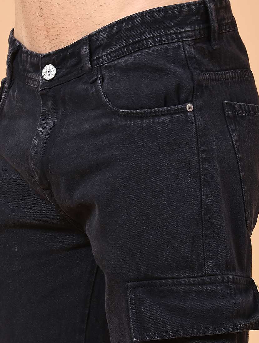 men solid mid rise regular fit cargo  - 22321349 -  Standard Image - 1