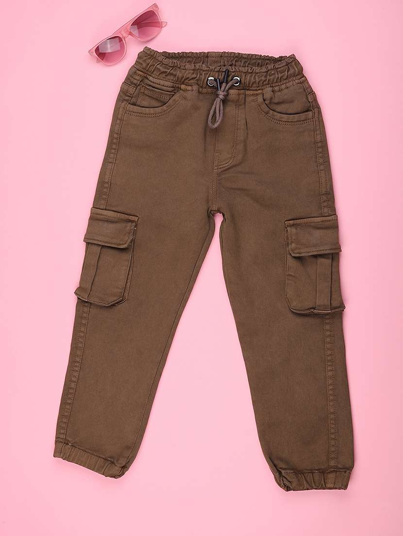 Boys Solid Mid Rise Regular Fit Jogger - 22321427 -  Standard Image - 1