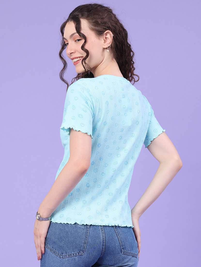 women printed round neck t-shirt - 22321519 -  Standard Image - 4