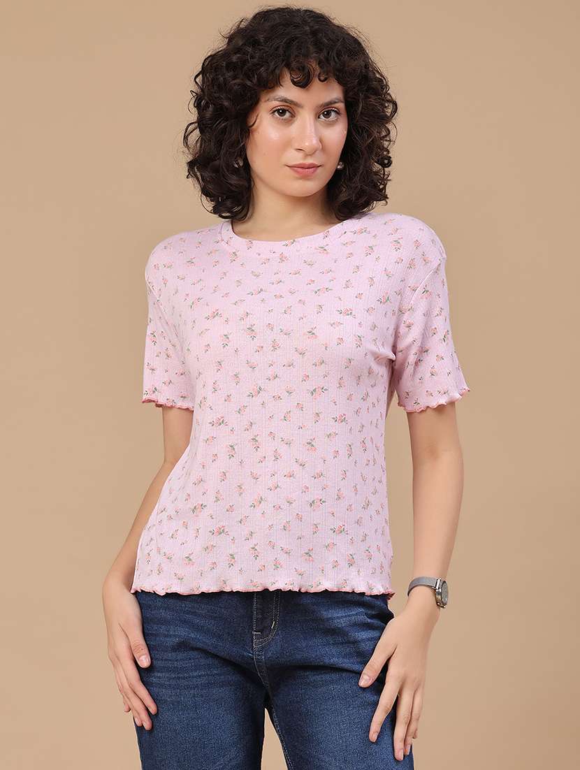 women printed round neck t-shirt - 22321521 -  Standard Image - 1