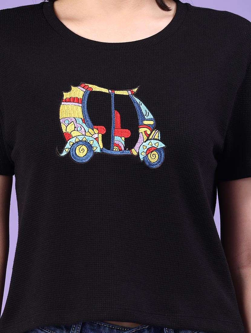 women printed round neck t-shirt - 22321524 -  Standard Image - 1