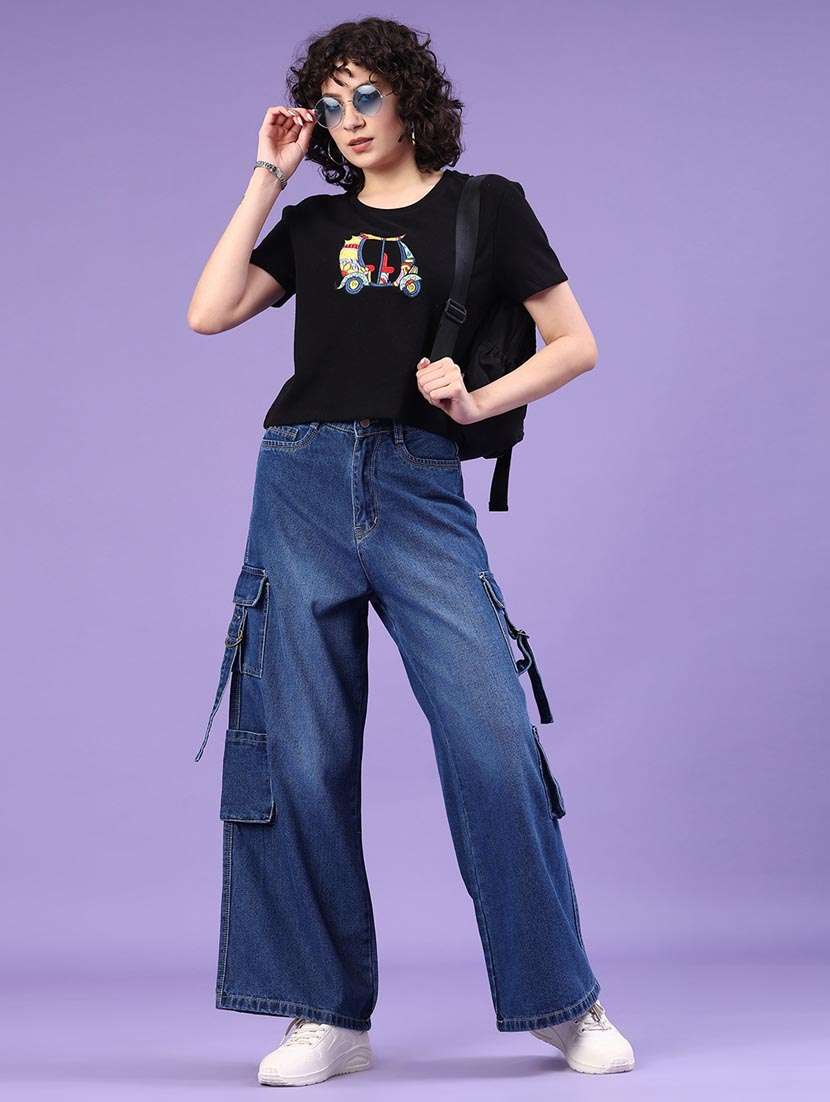 women printed round neck t-shirt - 22321524 -  Standard Image - 4