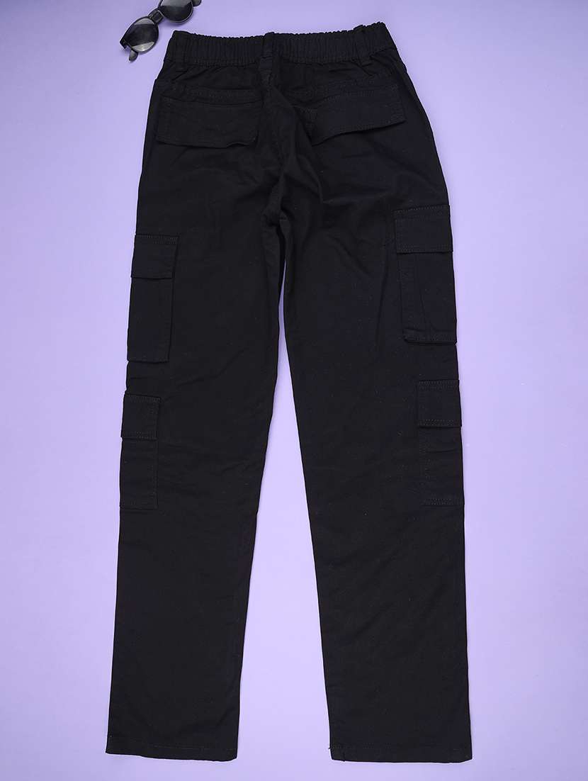 boys solid mid rise cargo - 22321538 -  Standard Image - 1