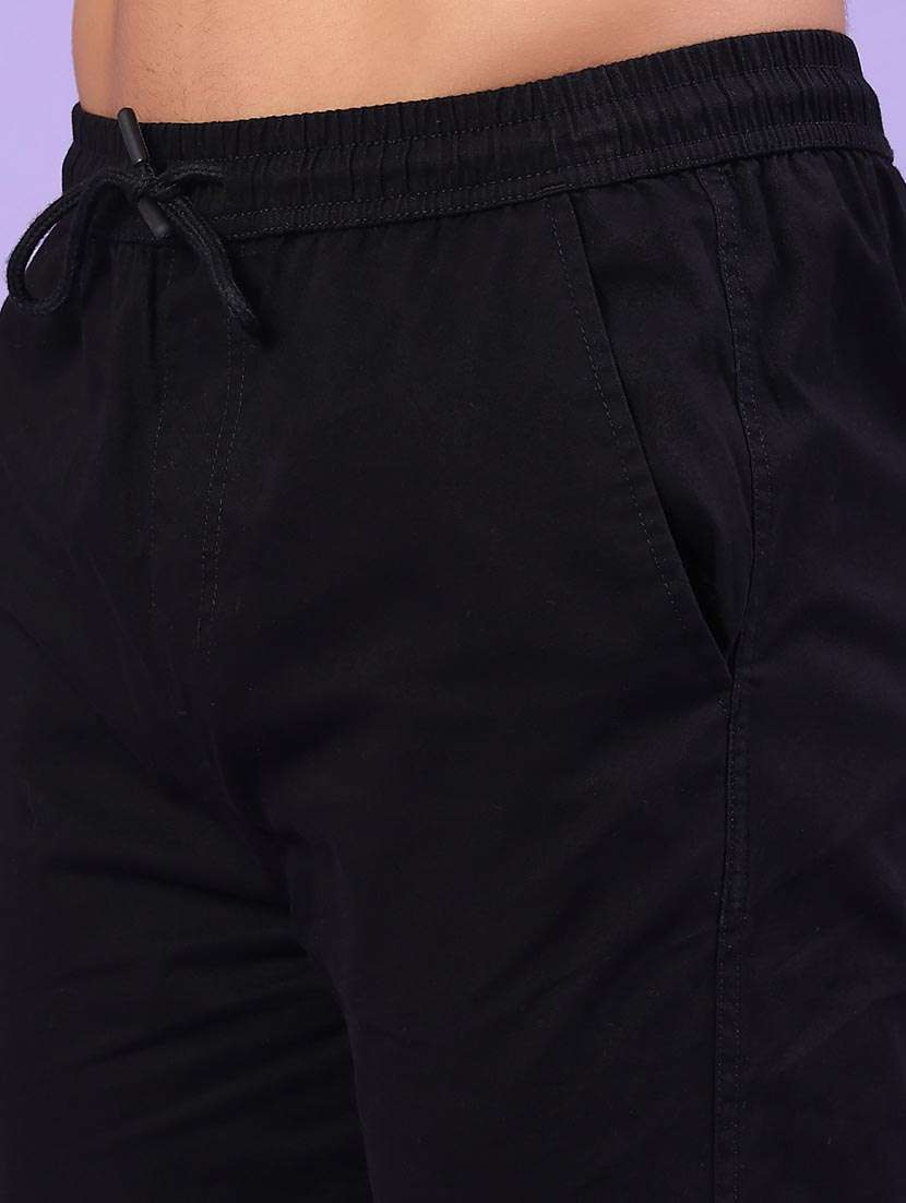 men solid mid rise full length track pant - 22321574 -  Standard Image - 1