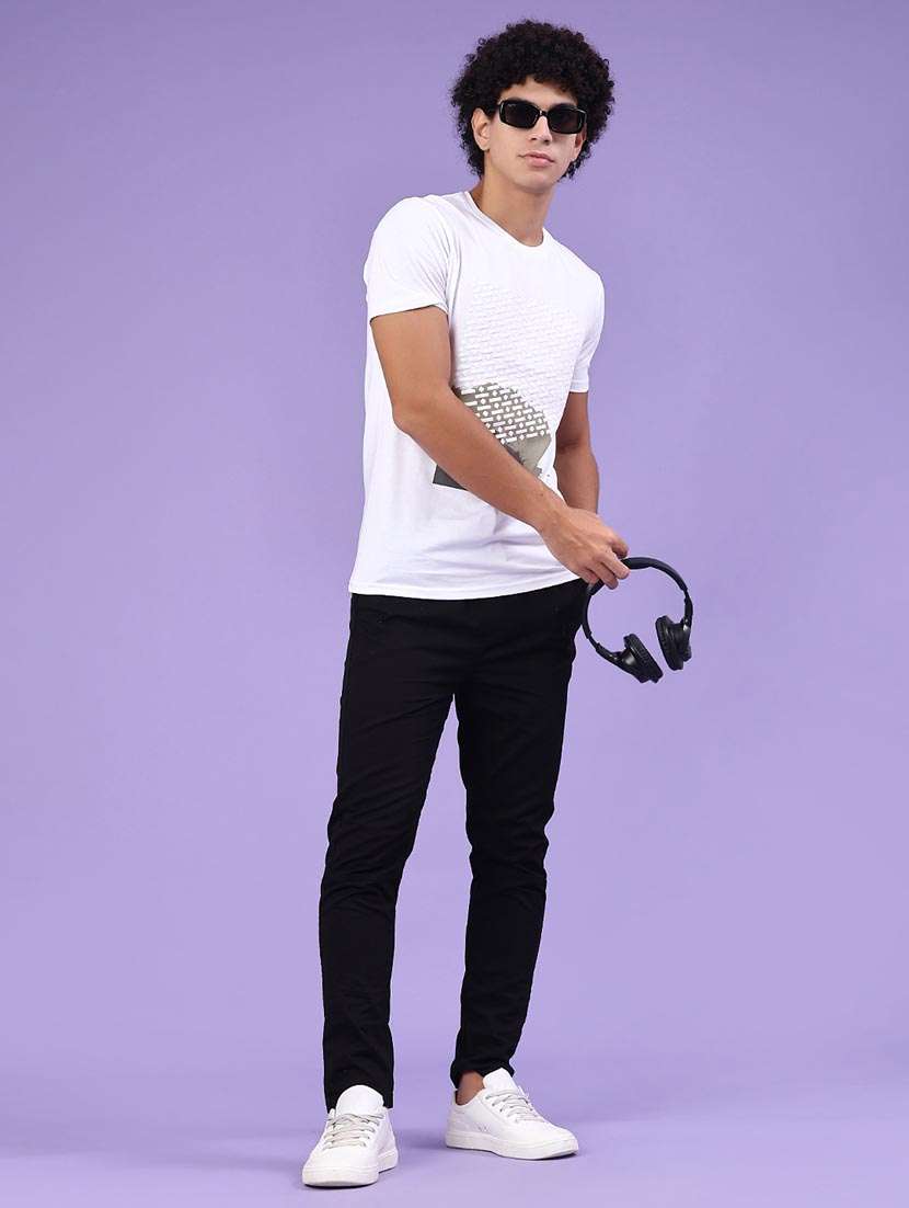 men solid mid rise full length track pant - 22321574 -  Standard Image - 4