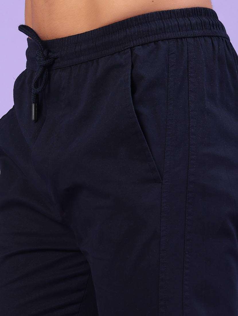 men solid mid rise full length track pant - 22321577 -  Standard Image - 1