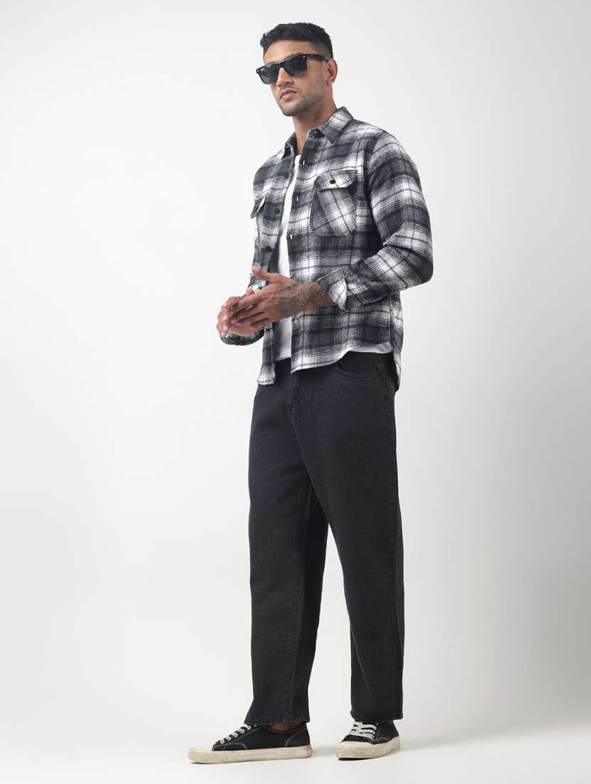 men checkered long sleeve regular fit shacket - 22321716 -  Standard Image - 4