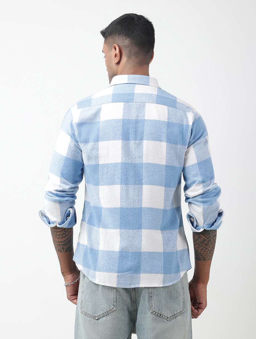 men checkered long sleeve regular fit shacket - 22321719 -  Standard Image - 4