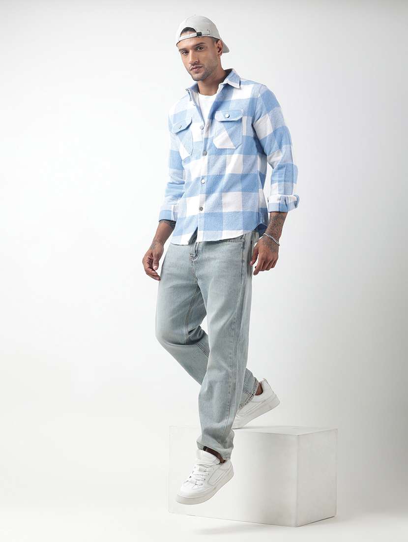 men checkered long sleeve regular fit shacket - 22321719 -  Standard Image - 6