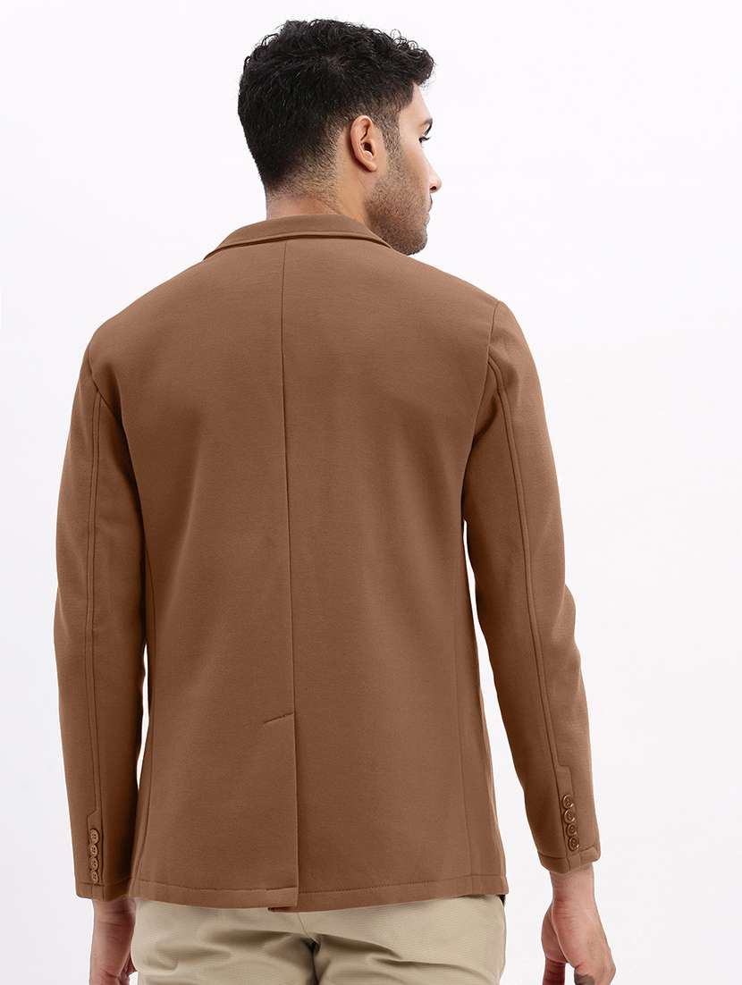 men solid lapel collar single breasted casual blazer - 22321722 -  Standard Image - 4