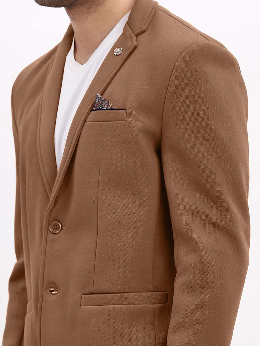 men solid lapel collar single breasted casual blazer - 22321722 -  Standard Image - 6