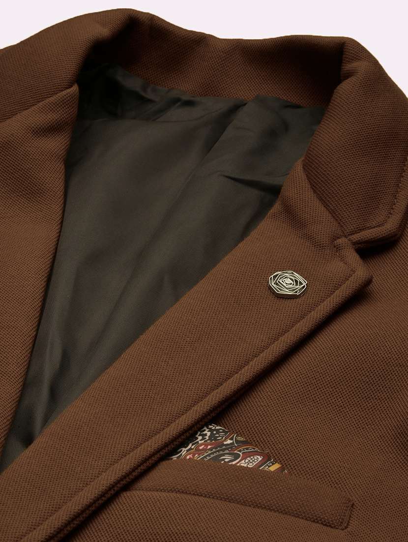 men solid lapel collar single breasted casual blazer - 22321723 -  Standard Image - 6