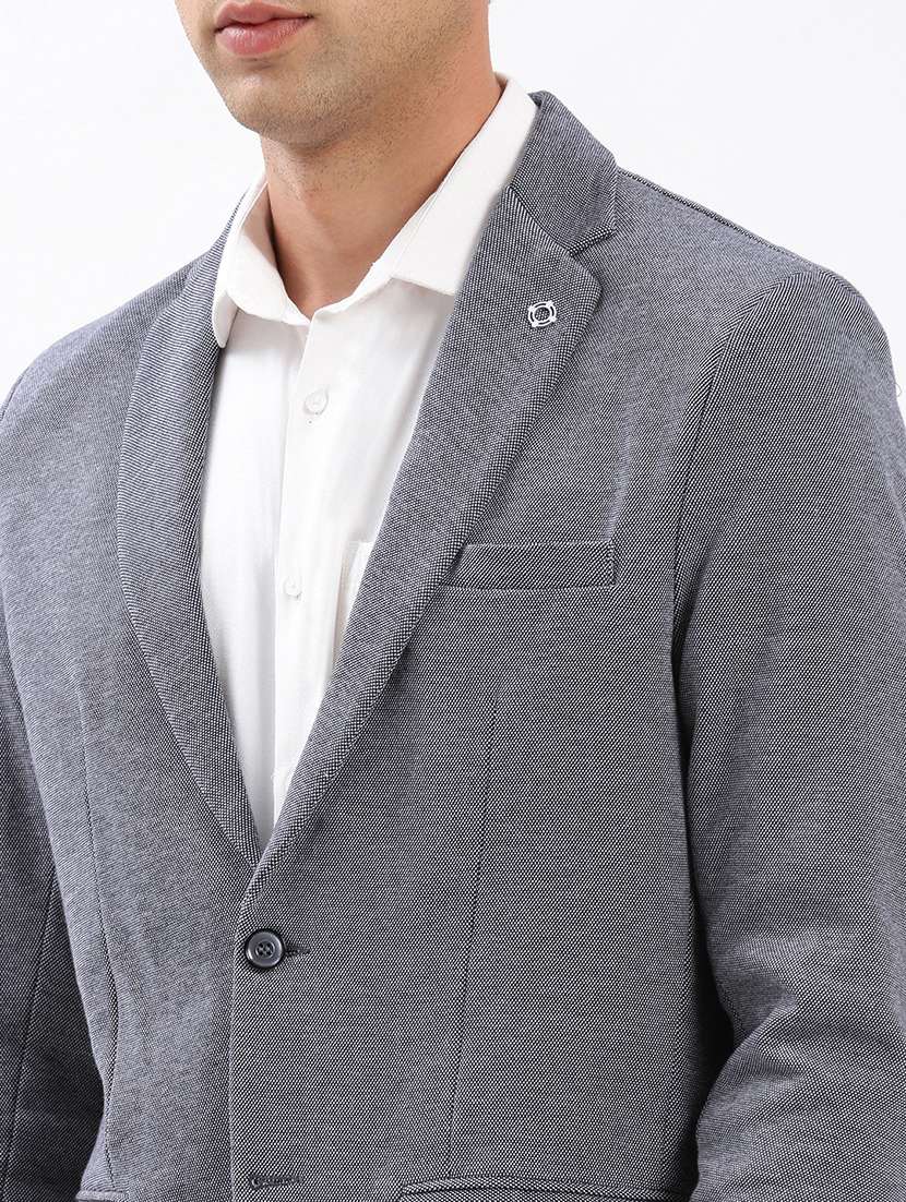 men self design lapel collar single breasted casual blazer - 22321730 -  Standard Image - 6