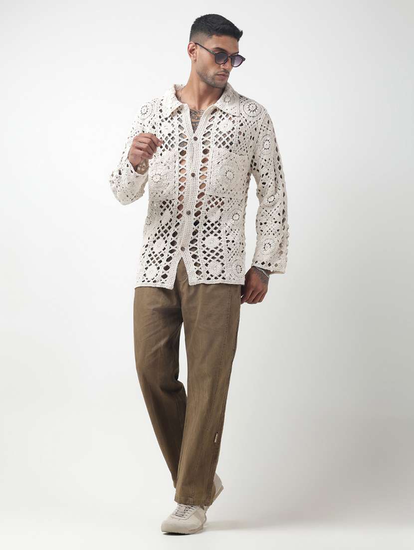 Men Self Design Long Sleeve Oversized Casual Shirt - 22321738 -  Standard Image - 6