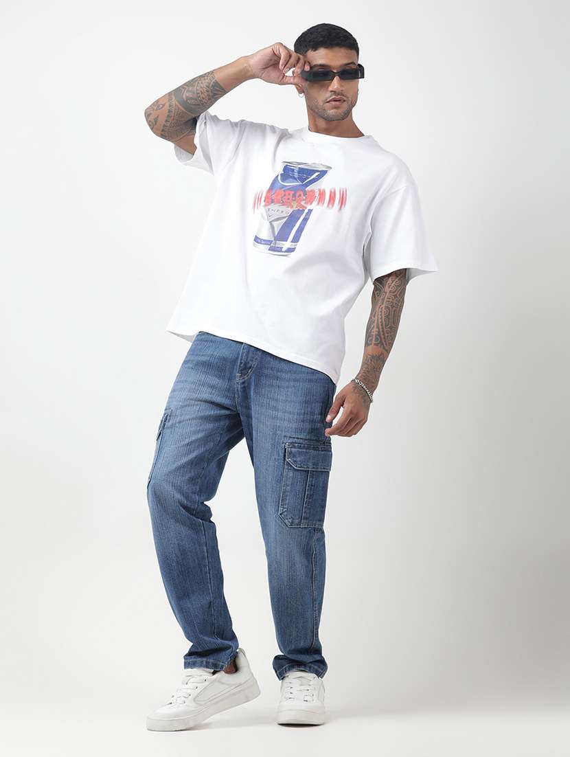 men front print short sleeve oversized t-shirt - 22321741 -  Standard Image - 4