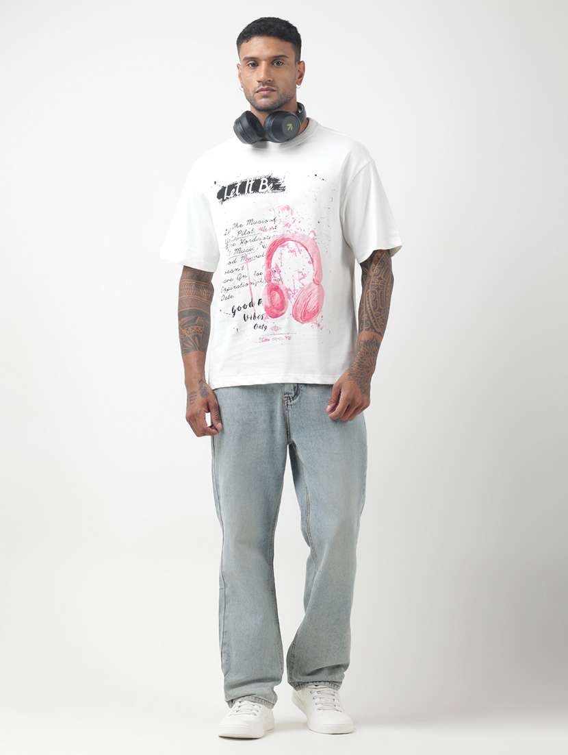 men front print short sleeve oversized t-shirt - 22321742 -  Standard Image - 4