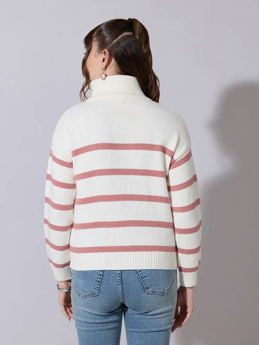 women striped long sleeve pullover - 22321773 -  Standard Image - 4
