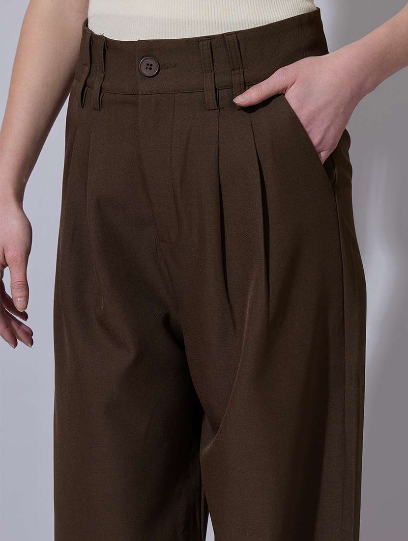 women solid high rise korean pants  - 22321776 -  Standard Image - 6