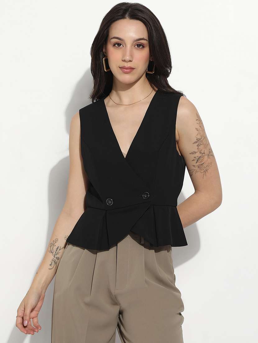 women solid sleeveless vest top - 22321781 -  Standard Image - 1